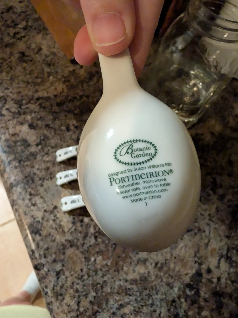 Portmeirion Botanic Garden White Ceramic Spoon Rest